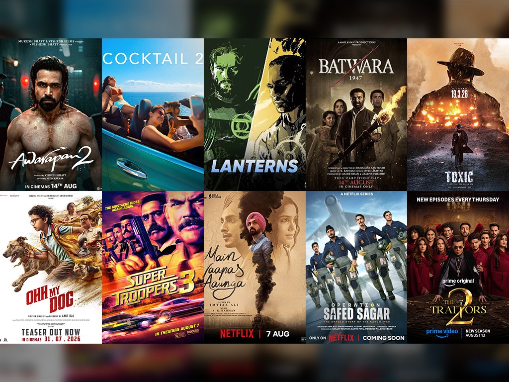 Collage of movie posters releasing in August 2026