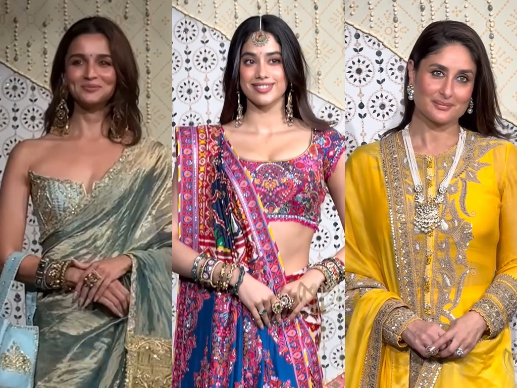 alia bhatt, janhvi kapoor, and kareena kapoor dressed up for the ambani ganpati celebration
