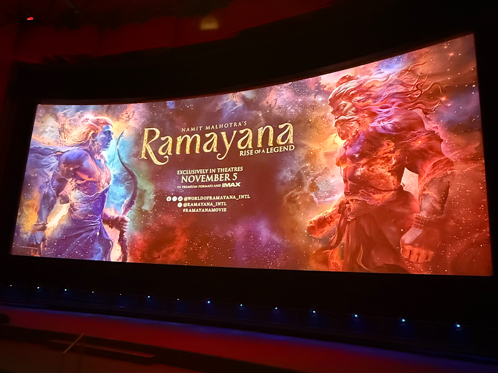 ramayana screen with poster at premiere ramayana screen with poster at premiere