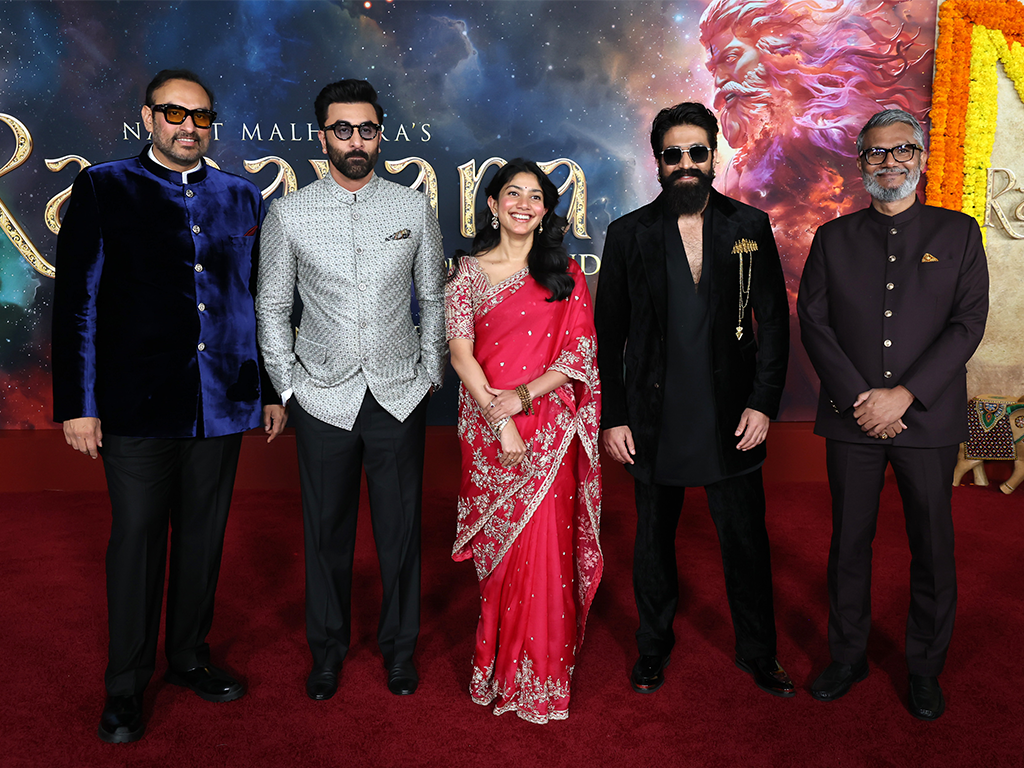 sai pallavi, ranbir kapoor, namit malhotra, yash, and nitesh tiwari at ramayana premiere in los angeles sai pallavi, ranbir kapoor, namit malhotra, yash, and nitesh tiwari at ramayana premiere in los angeles